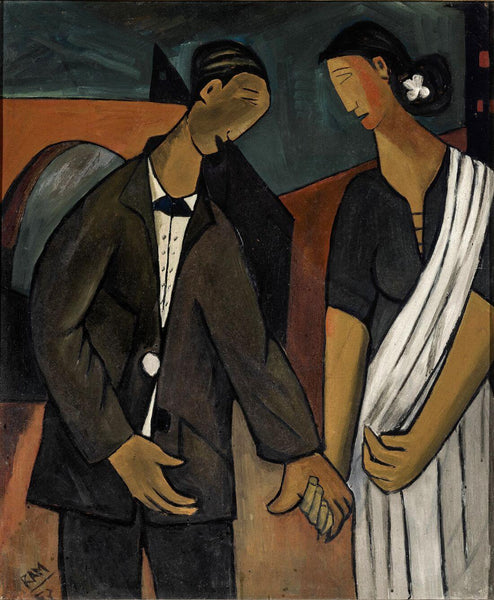 Man and Woman Holding Hands - Ram Kumar - Canvas Prints