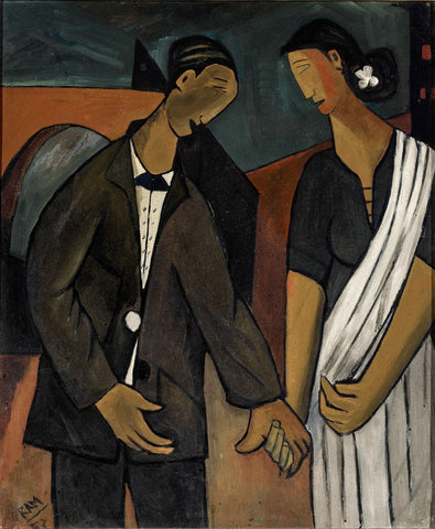 Man and Woman Holding Hands - Ram Kumar - Large Art Prints