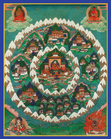 Mandala Thangka - The Kingdom of Shambhala With Its Capital Kalapa At The Centre - Art Prints by Anzai