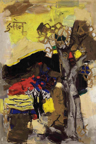 Maqbool Fida  Husain  - Black Hill - Canvas Prints