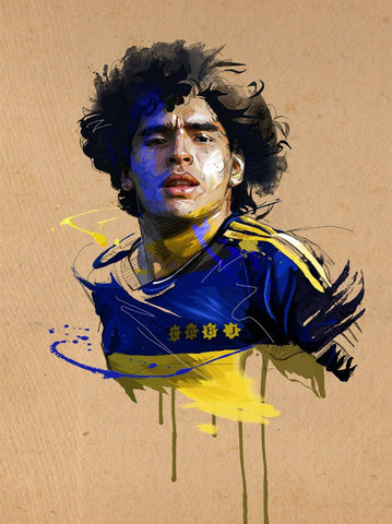 Maradona - Football Legend - Sports Poster by Joel Jerry