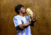 Maradona - Football Legend - World Cup Win - Sports Poster - Framed Prints
