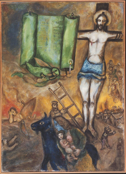 The Yellow Crucifixion (La Crucifixion Jaune) - Marc Chagall - Canvas Prints
