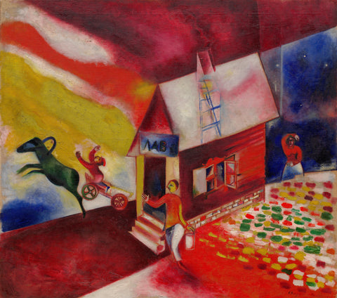 The Burning House - Large Art Prints by Marc Chagall