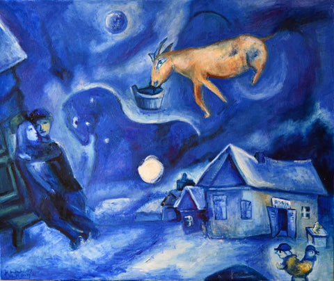 Night At Marc Chagall Framed Prints by Marc Chagall Buy Posters Frames Canvas Digital Art Prints Small Compact Medium and Large Variants