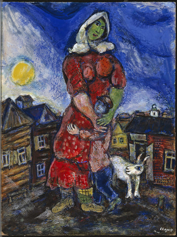 Untitled-(Woman Hugging Her Child) - Posters by Marc Chagall