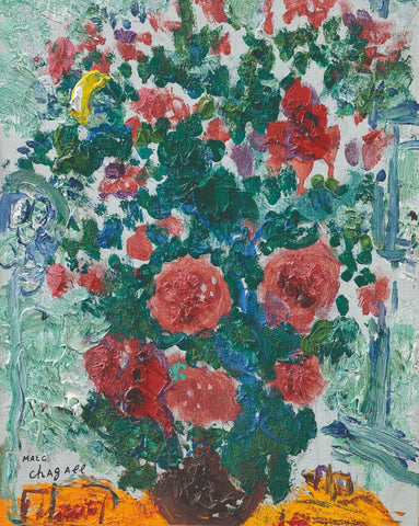 The Red Bouquet (Le Bouquet Rouge) - Marc Chagall - Canvas Prints