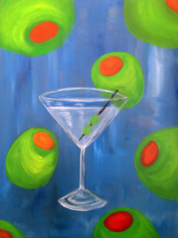 Martini With Olives - Canvas Prints