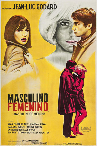 Masculin Feminin - Jean-Luc Godard - French New Wave Cinema Art Poster by Tallenge Store