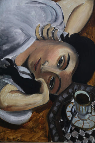 Lovette With A Cup Of Coffee (Lovette Avec Une Tasse De Café) – Henri Matisse Painting by Henri Matisse