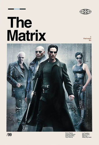 Matrix - Wachowski Borthers - Hollywood Sci-Fi Action Movie Art Poster by Movie Posters