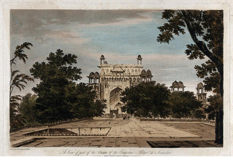 Mausoleum Of The Emperor Akbar At Sikandra, Near Agra - William Hodges - Vintage Orientalist Art Painting of India - Art Prints