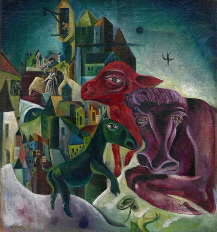 City With Animals by Max Ernst Paintings