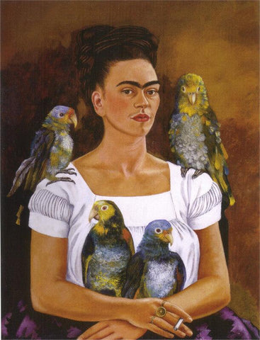 Me And My Parrot by Frida Kahlo