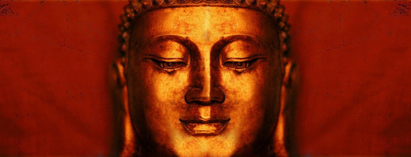 Meditating Buddha Red - Canvas Prints