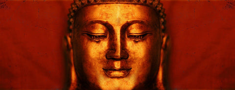 Meditating Buddha Red by Anzai