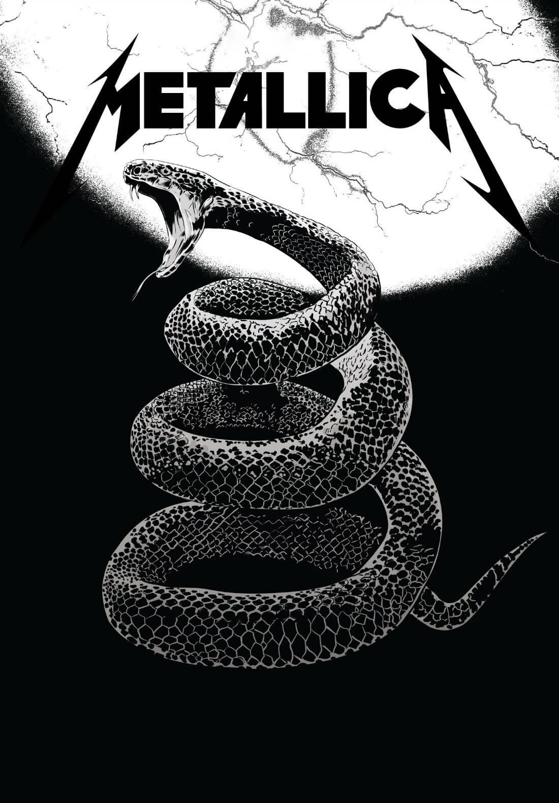 Metallic Poaster Metallica - Black Album - Rock and Metal Music Concert Poster - Art ...