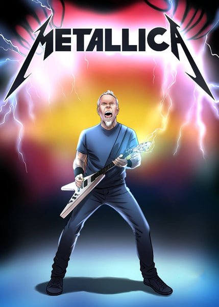 Metallica - James Hetfield - Rock Music Fan Art Poster - Framed Prints