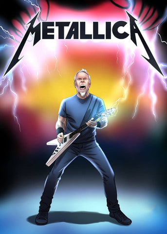 Metallica - James Hetfield - Rock Music Fan Art Poster by Tallenge Store