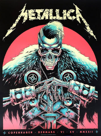 Metallica Hellfest - Live In Concert Copehagen Denmark 2022 - Rock and Metal Music Poster - Art Prints