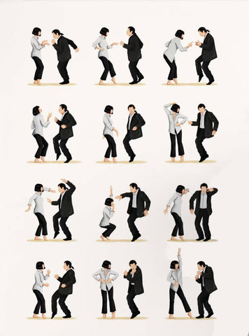 Mia Wallace and Vincent Vega  Jackrabbit Slims Twist Dance Contest - Pulp Fiction - Quentin Tarantino Hollywood Movie Poster - Posters