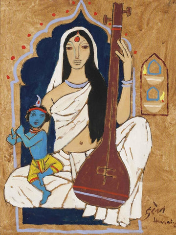 Mirabai with Krishna - Canvas Prints