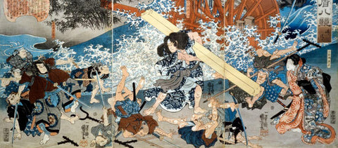 Miyamoto Musashi Tokugawa-Period Warrior “Sword Saint” - Utagawa Kuniyoshi - Art Prints by Utagawa Kuniyoshi