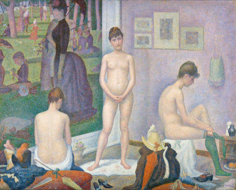 Models (Poseuses) - Georges Seurat - Figurative Post Impressionist Pointillism Painting - Framed Prints