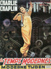 Modern Times (Temps Modernes) - Charlie Chaplin - French Release - Hollwood Movie Poster - Framed Prints