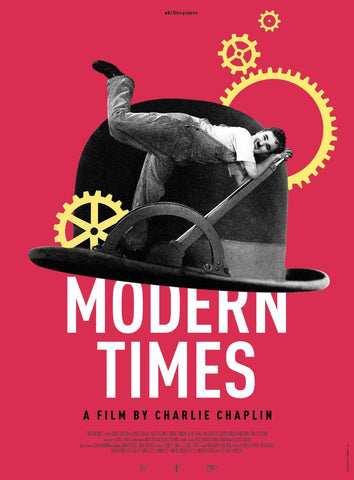 Modern Times (Temps Modernes) - Charlie Chaplin - Hollwood Movie Poster - Art Prints