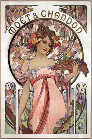 Moet And Chandon Champagne - Advertisement Poster - Alphonse Mucha - Art Nouveau Print by Alphonse Mucha