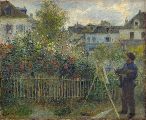 Monet Painting in his Garden at Argenteuil by Pierre-Auguste Renoir