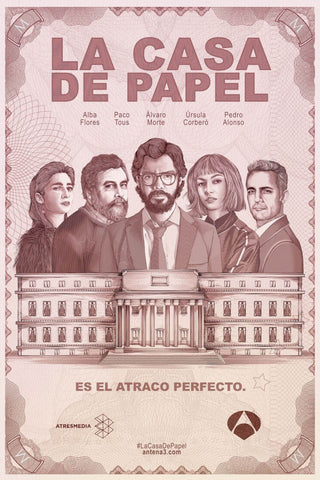 Money Heist - La Casa De Papel - Bank Note Style Poster Art - Art Prints