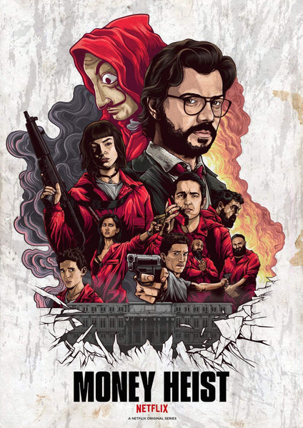 Money Heist - Netflix TV Show Poster Fan Art - Canvas Prints