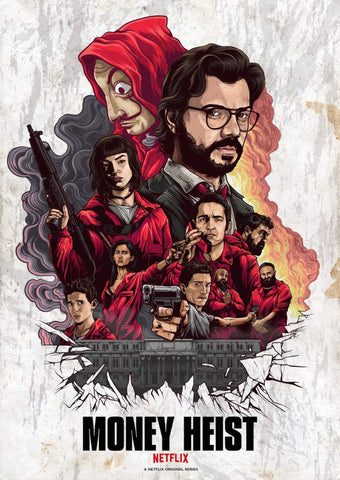 Money Heist - Netflix TV Show Poster Fan Art - Art Prints