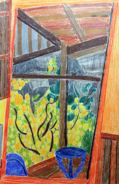 Monhegan Porch - Lynne Drexler - Abstract Painitng - Framed Prints