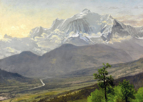 Mont Blanc (French Alps) - Albert Bierstadt - Mountains Landscape Painting - Life Size Posters by Albert Bierstadt