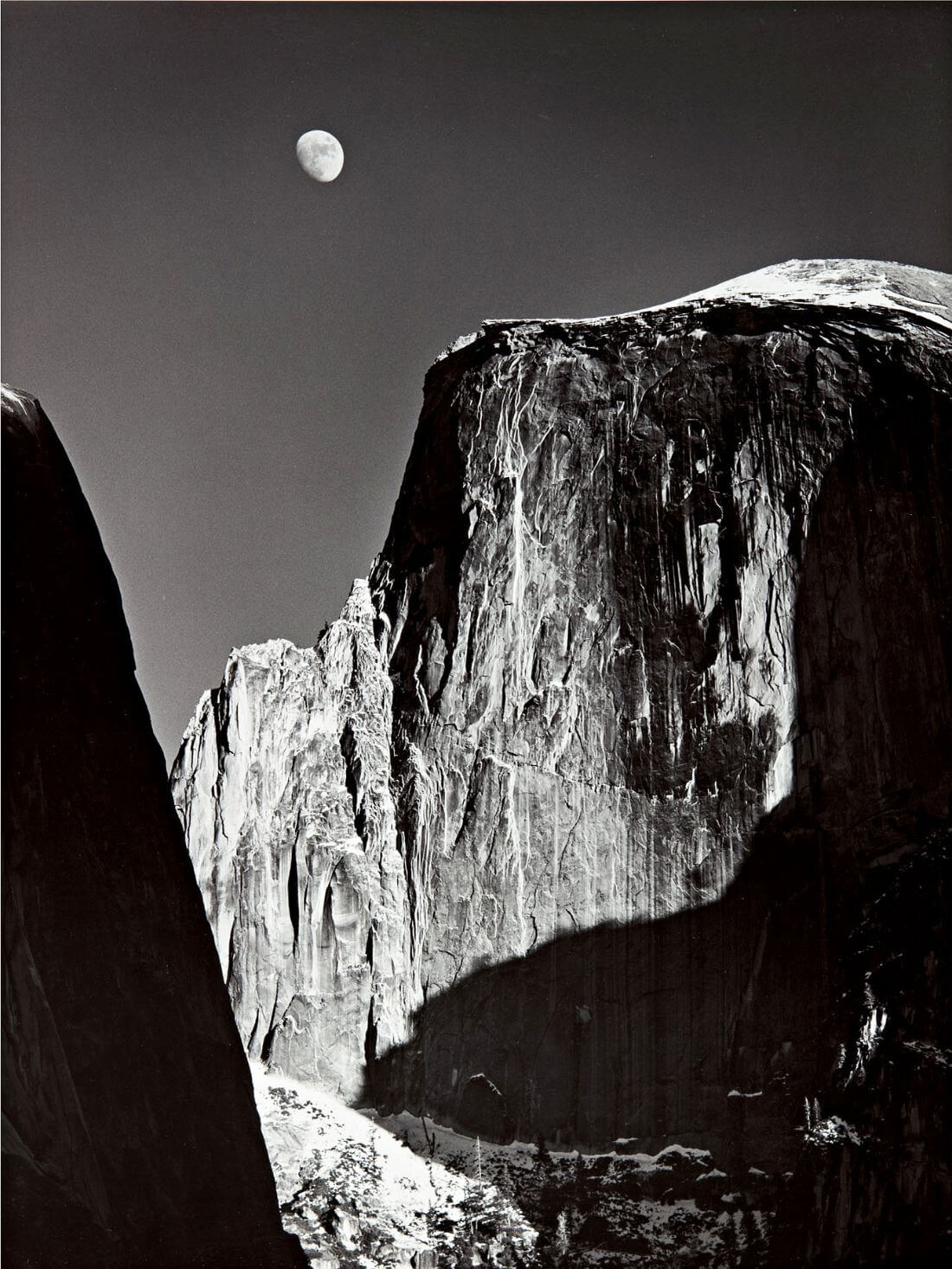 Moon And Half Dome At Yosemite Park - Ansel Adams - American