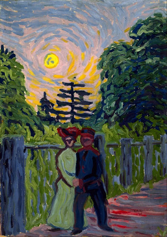 Moonrise - Soldier and Maiden by Ernst Ludwig Kirchner
