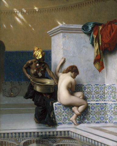Moorish Bath - Jean-Leon Gerome - Orientalism Art Painting by Jean Leon Gerome