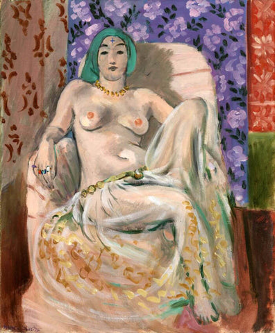 Moorish Woman (The Raised Knee) [Femme mauresque (Le Genou levé)] – Henri Matisse Painting by Henri Matisse