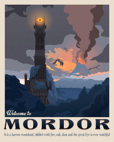 Mordor Travel Poster - Fan Art from Lord Of The Rings by Jerry