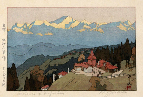 Morning of Darjeeling - Yoshida Hiroshi - Vintage 1931 Japanese Woodblock Prints of India by Hiroshi Yoshida