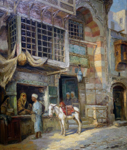 Moroccan Market Scene - Louis Comfort Tiffany - Orientalist Art Painting - Large Art Prints by Louis Comfort Tiffany
