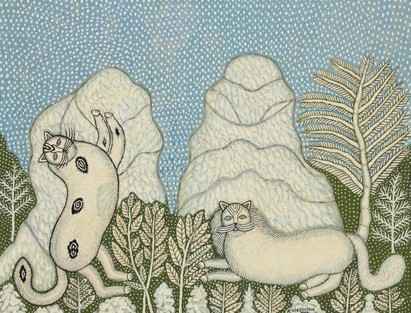 Morris Hirshfield - Cats In The Snow - Art Prints