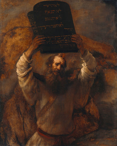 Moses with the Ten Commandments - Large Art Prints by Rembrandt
