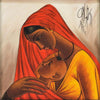 Mother And Child - B Prabha Indian Art Painting - Canvas Prints
