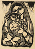 Mother And Child - Chitt0prosad Bhattacharya - Bengal School Art - Indian Painting - Canvas Prints