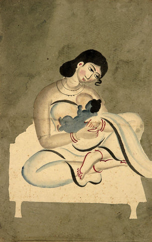 Mother And Child - Nandalal Bose - Bengal School Indian Art Painting by Nandalal Bose
