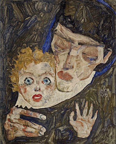 Mother And Child II (1912) - Egon Schiele - Canvas Prints